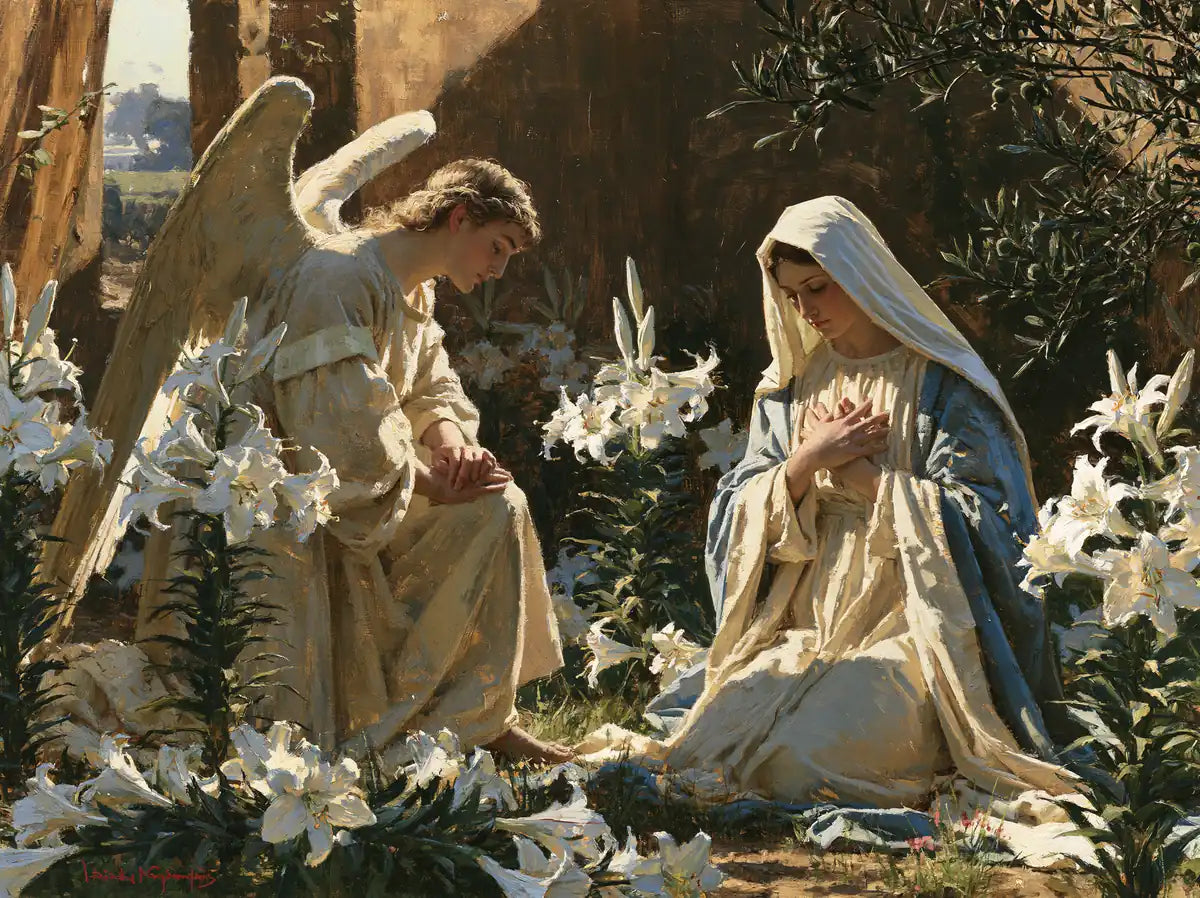 The Annunciation - The Annunciation in the Garden - Christian artwork collection