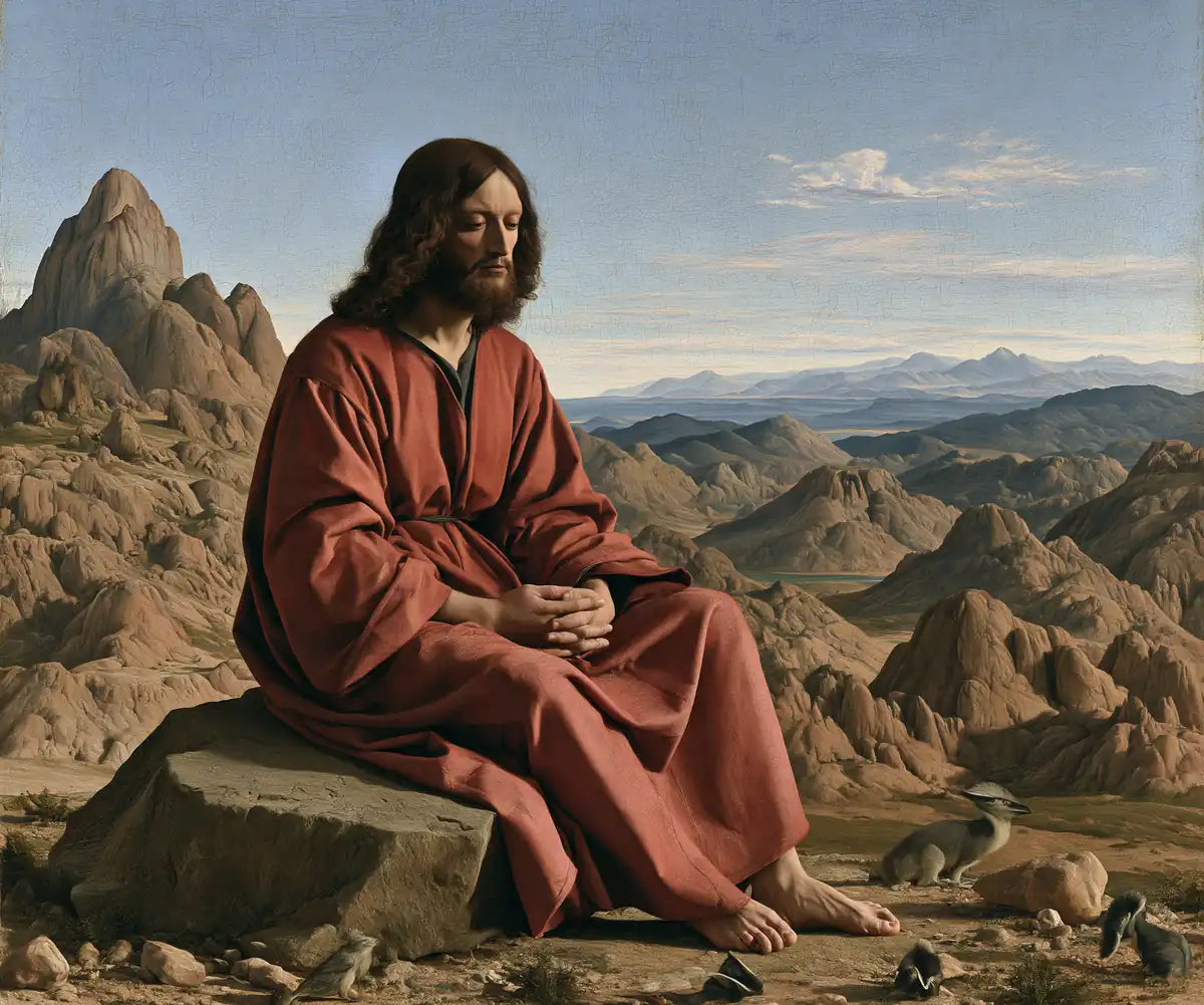 Jesus in the Desert - Florentine Renaissance - Christian artwork collection