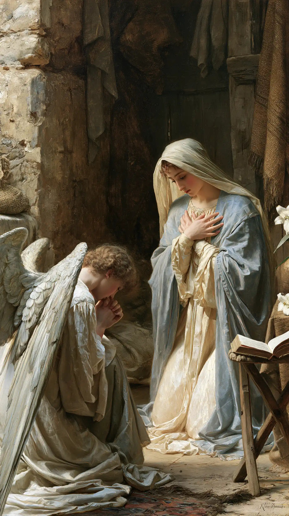the Annunciation in the chamber at Nazareth in The Chamber in Nazareth style, portrait Christian artwork no. 2