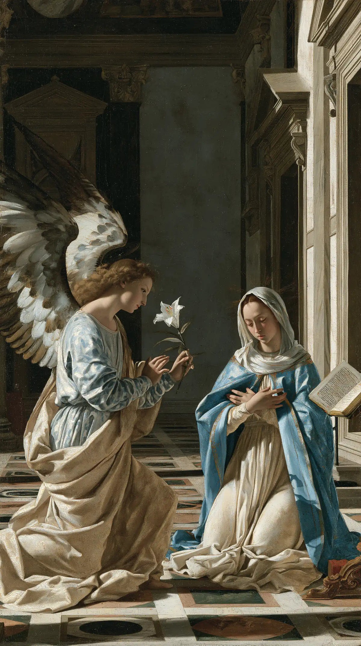 the Annunciation in Florentine Renaissance style in Florentine Renaissance style, portrait Christian artwork no. 3