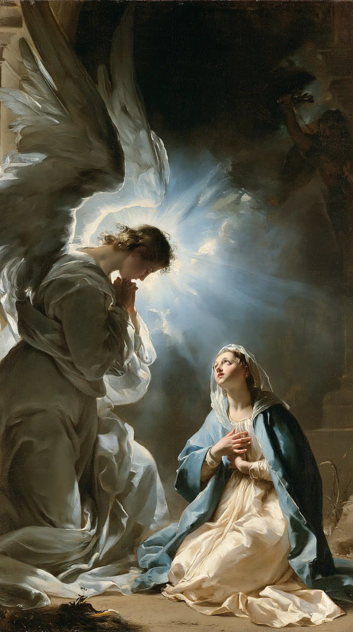 Gabriel in radiant light at the Annunciation in Gabriel in Radiant Light style, portrait Christian artwork no. 7