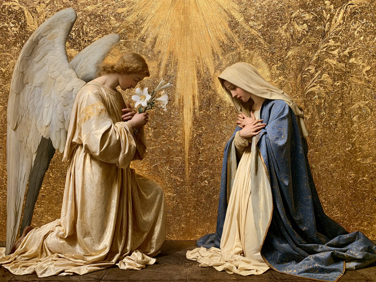 The Annunciation — The Cream Veil in the Garden of Gold