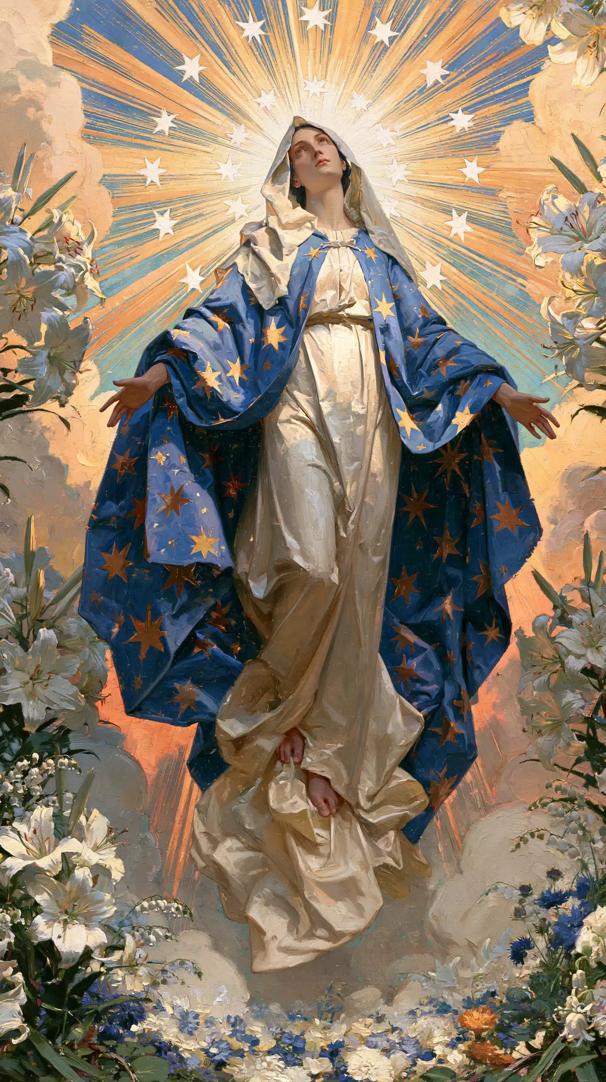 The Assumption of Mary — Glory in Pearly Rays