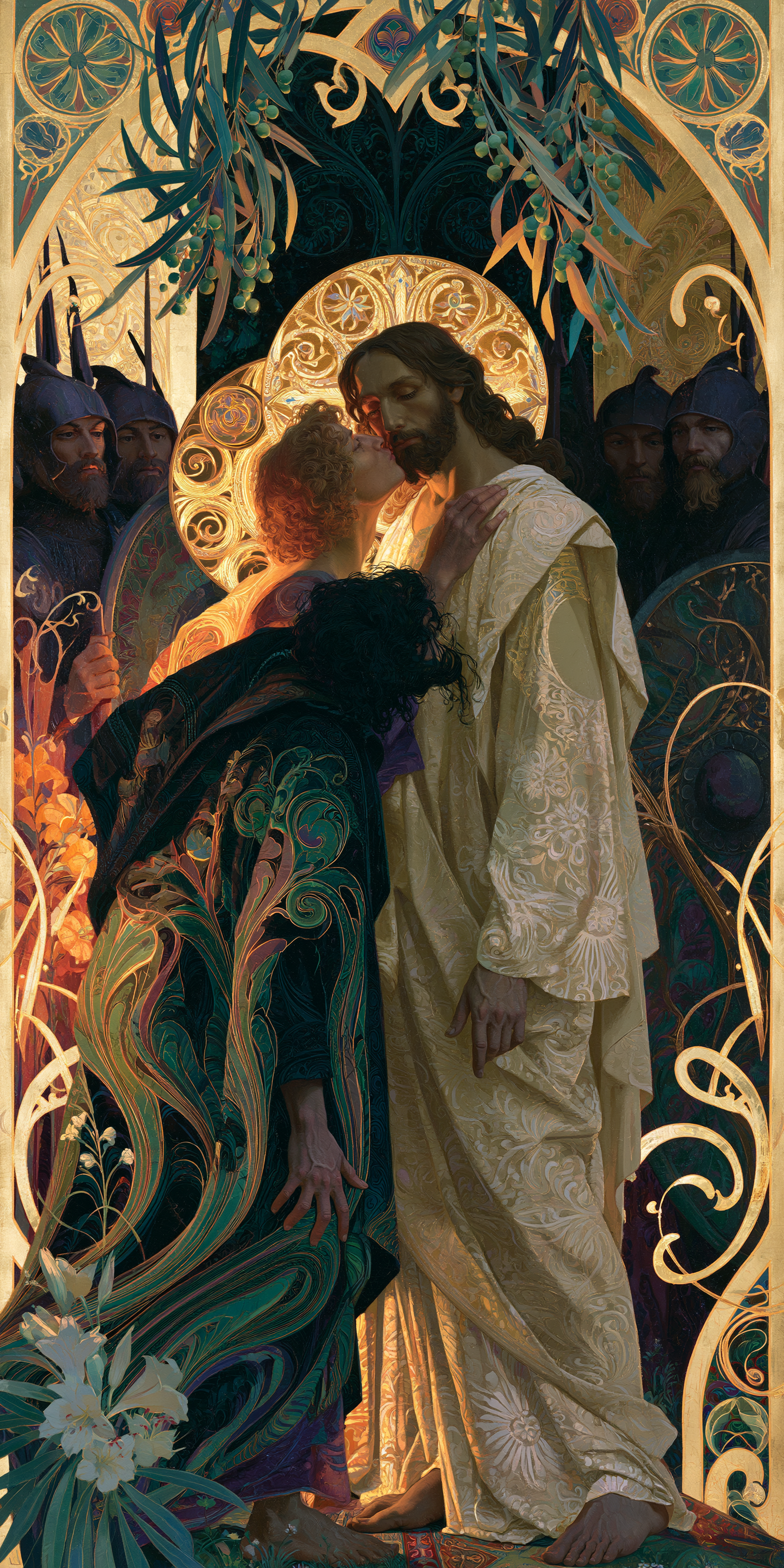 La Trahison de Judas — Art nouveau sacré · Portrait n° 1 — aperçu de la finition sélectionnée