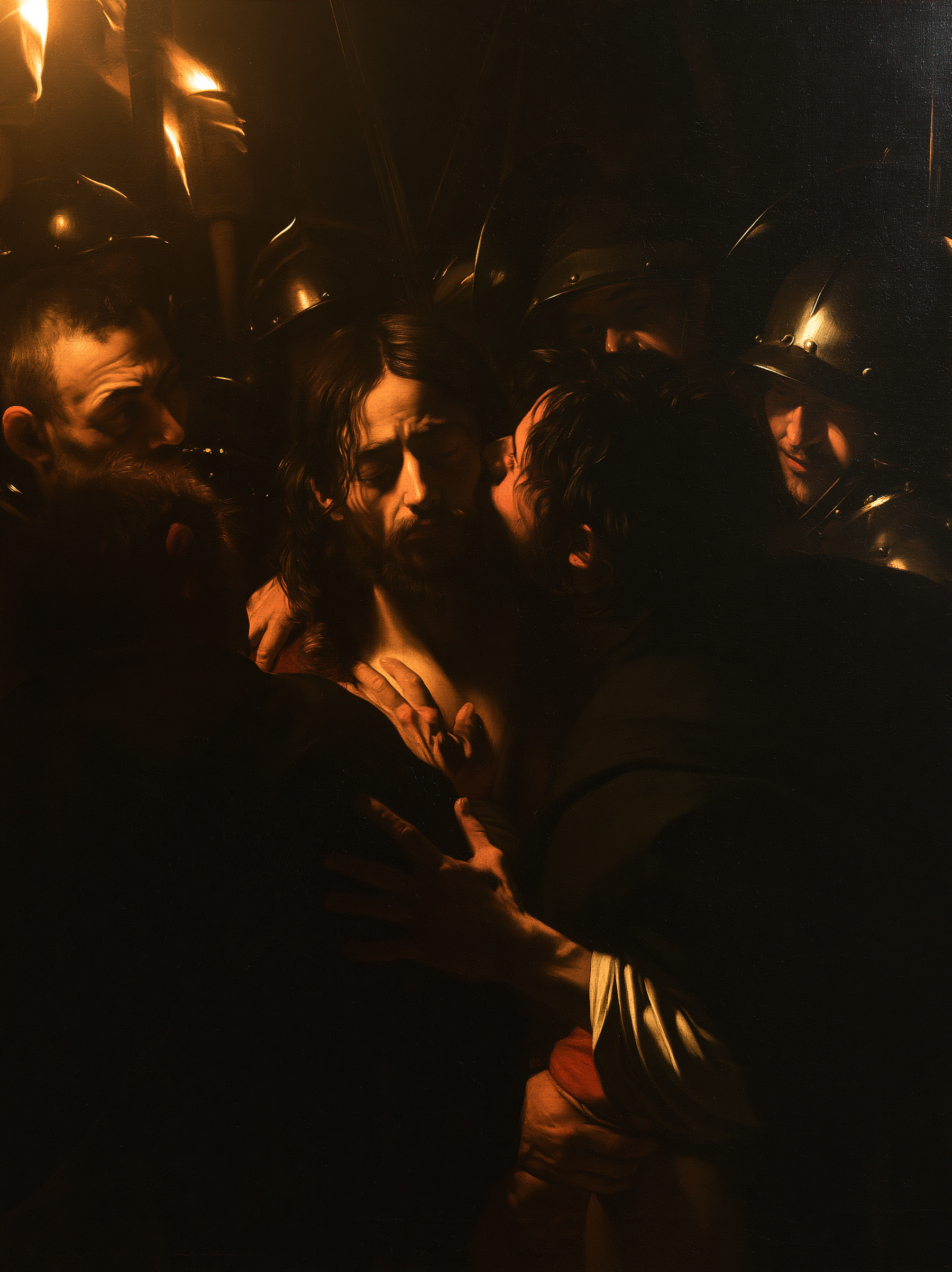 La Trahison de Judas — Caravage - ténébrisme · Portrait n° 7 — aperçu de la finition sélectionnée