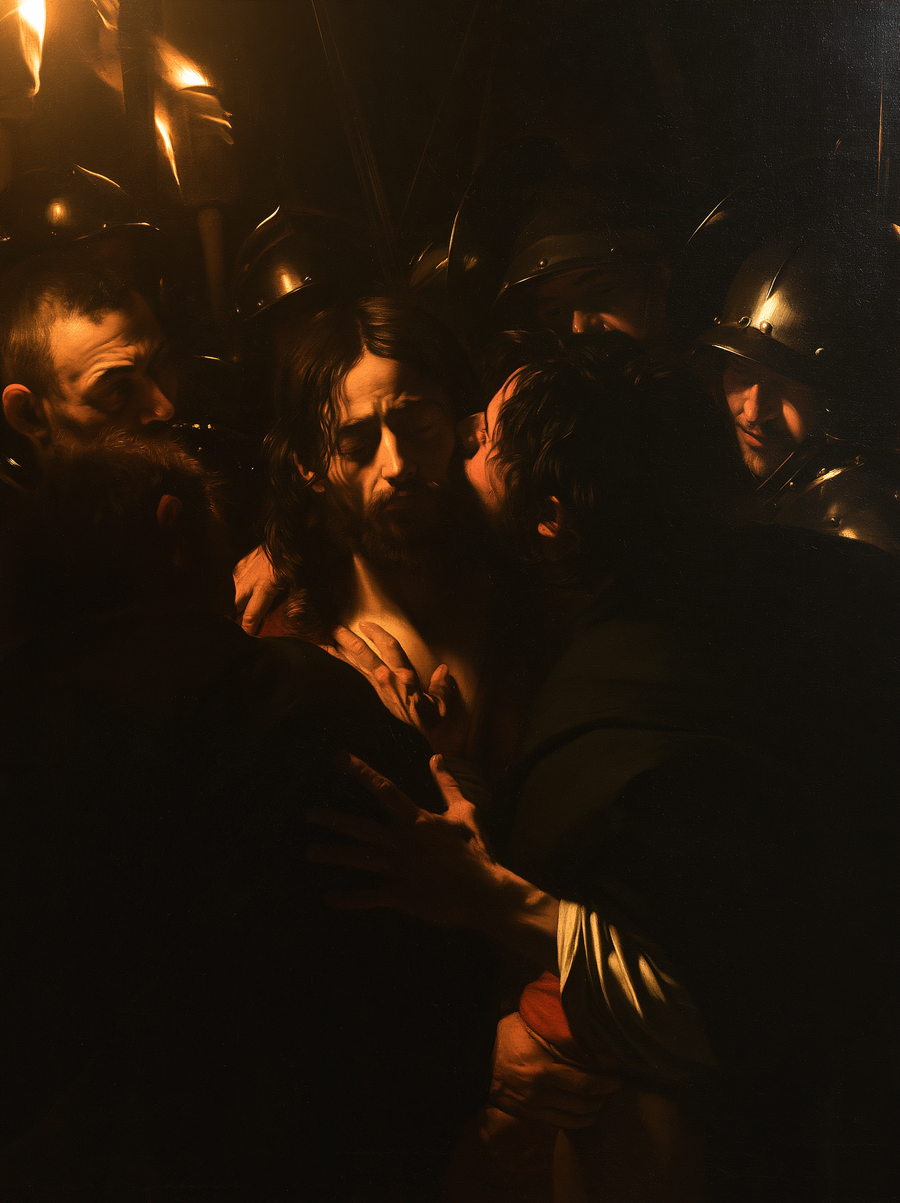 La Trahison de Judas — Caravage - ténébrisme · Portrait n° 7