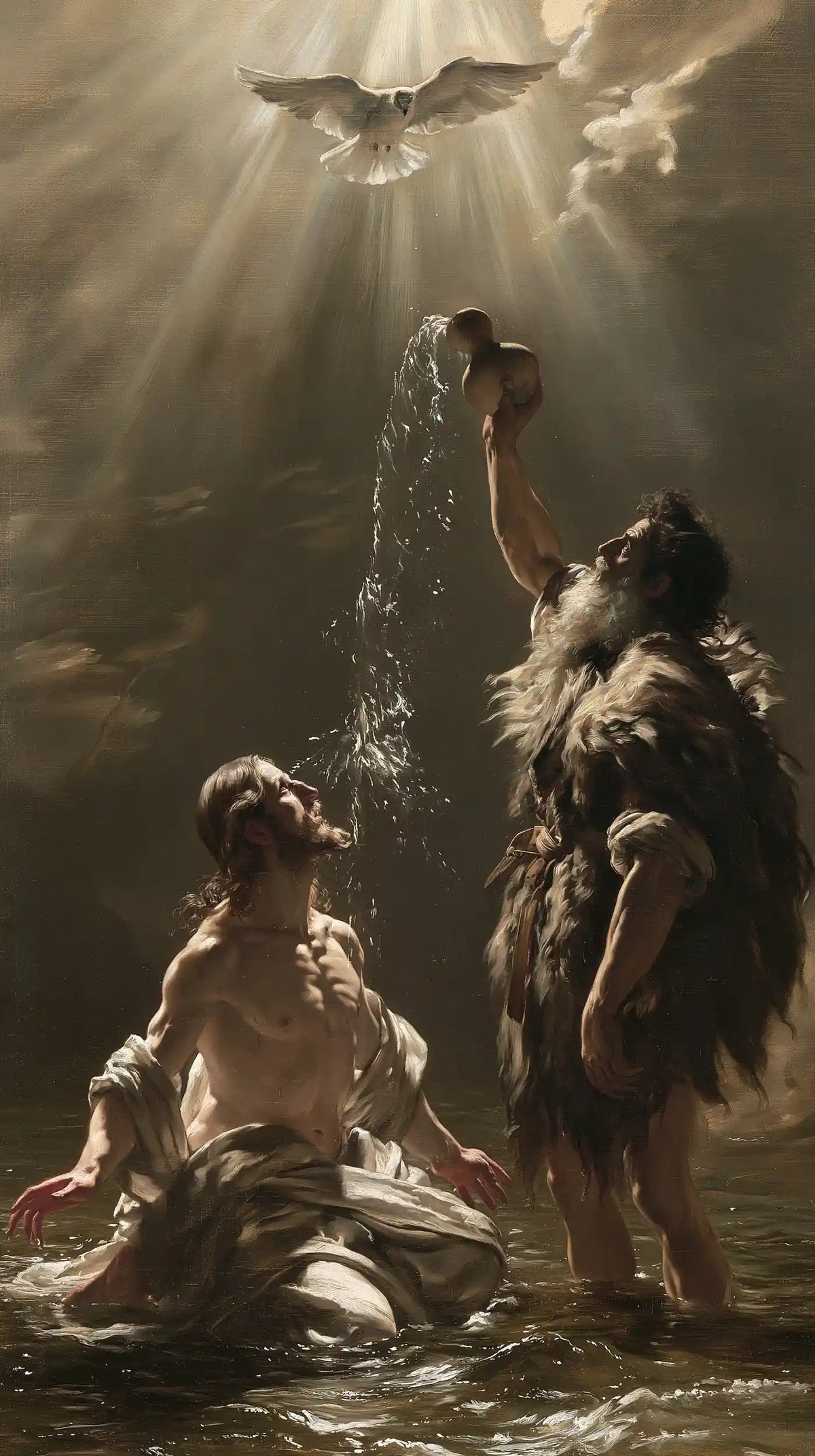 The Baptism of Jesus – Theatrical Baroque · Kneeling in the Jordan · Portrait no. 5