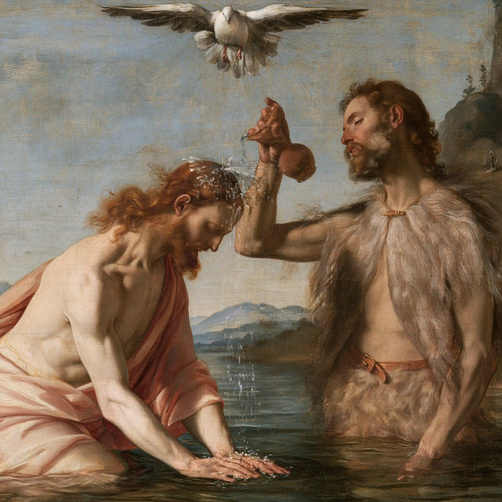 The Baptism of Jesus – Florentine Renaissance · Kneeling in the Jordan · Square no. 3