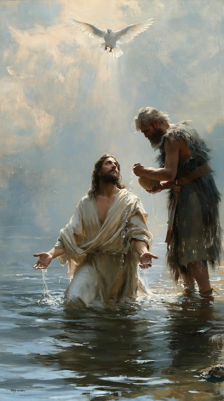 The Baptism of Jesus – Symbolist · Kneeling in the Jordan · Portrait no. 3