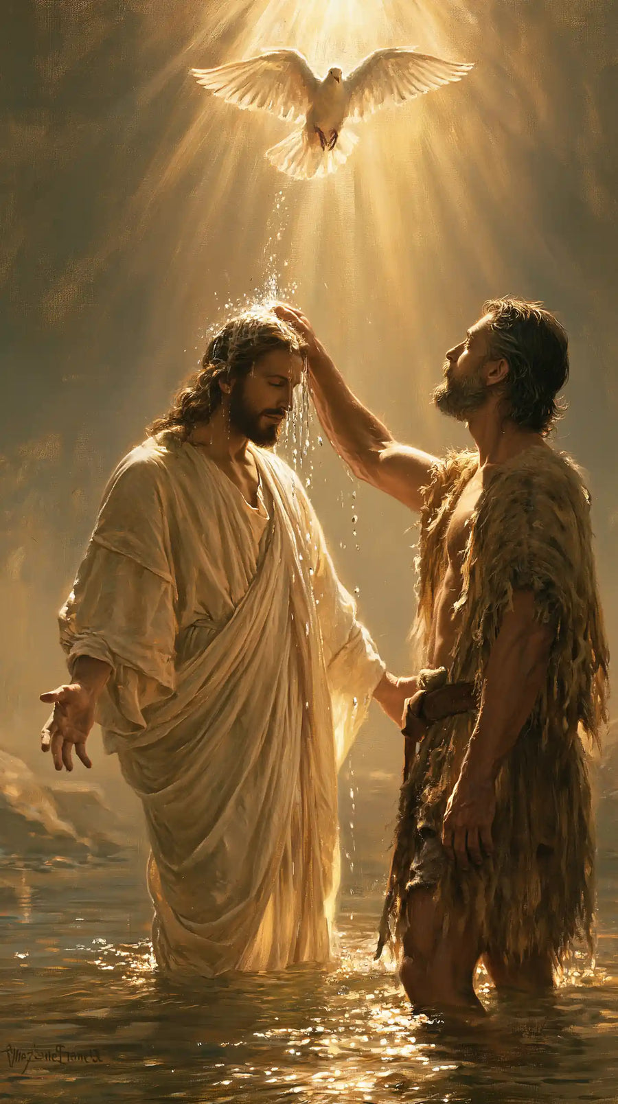 The Baptism of Jesus – Sacred Gold · Standing in the Jordan · Portrait no. 4