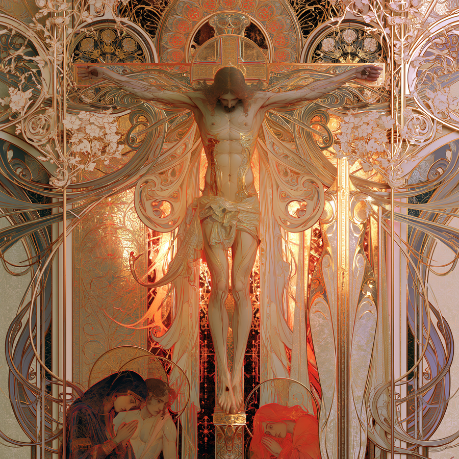 La Crucifixion — Art nouveau sacré · Carré n° 2