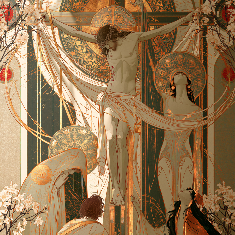 La Crucifixion — Art nouveau sacré · Carré n° 3