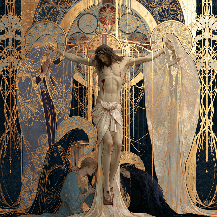 La Crucifixion — Art nouveau sacré · Carré n° 4