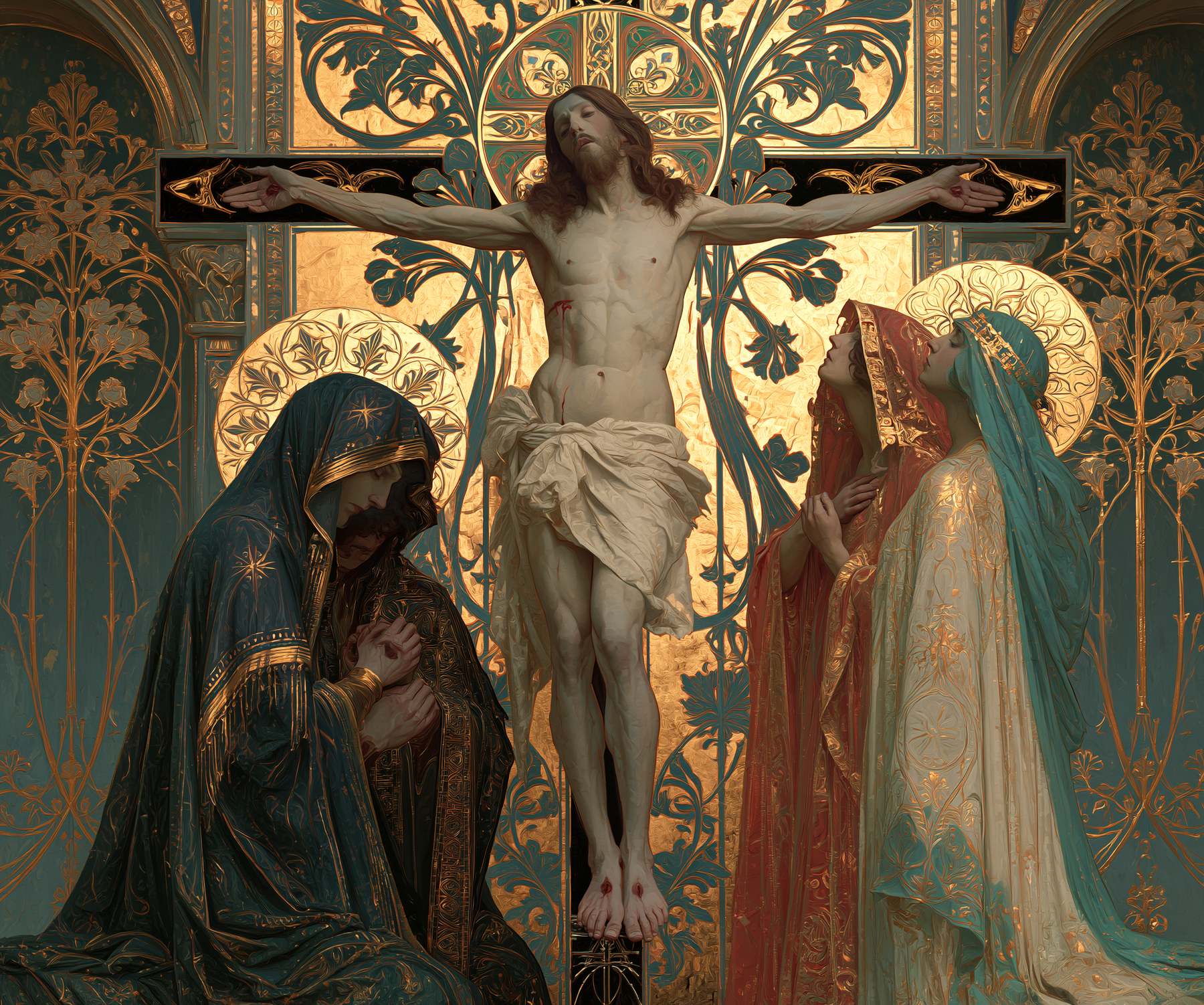 La Crucifixion — Art nouveau sacré · Paysage n° 1 — aperçu de la finition sélectionnée
