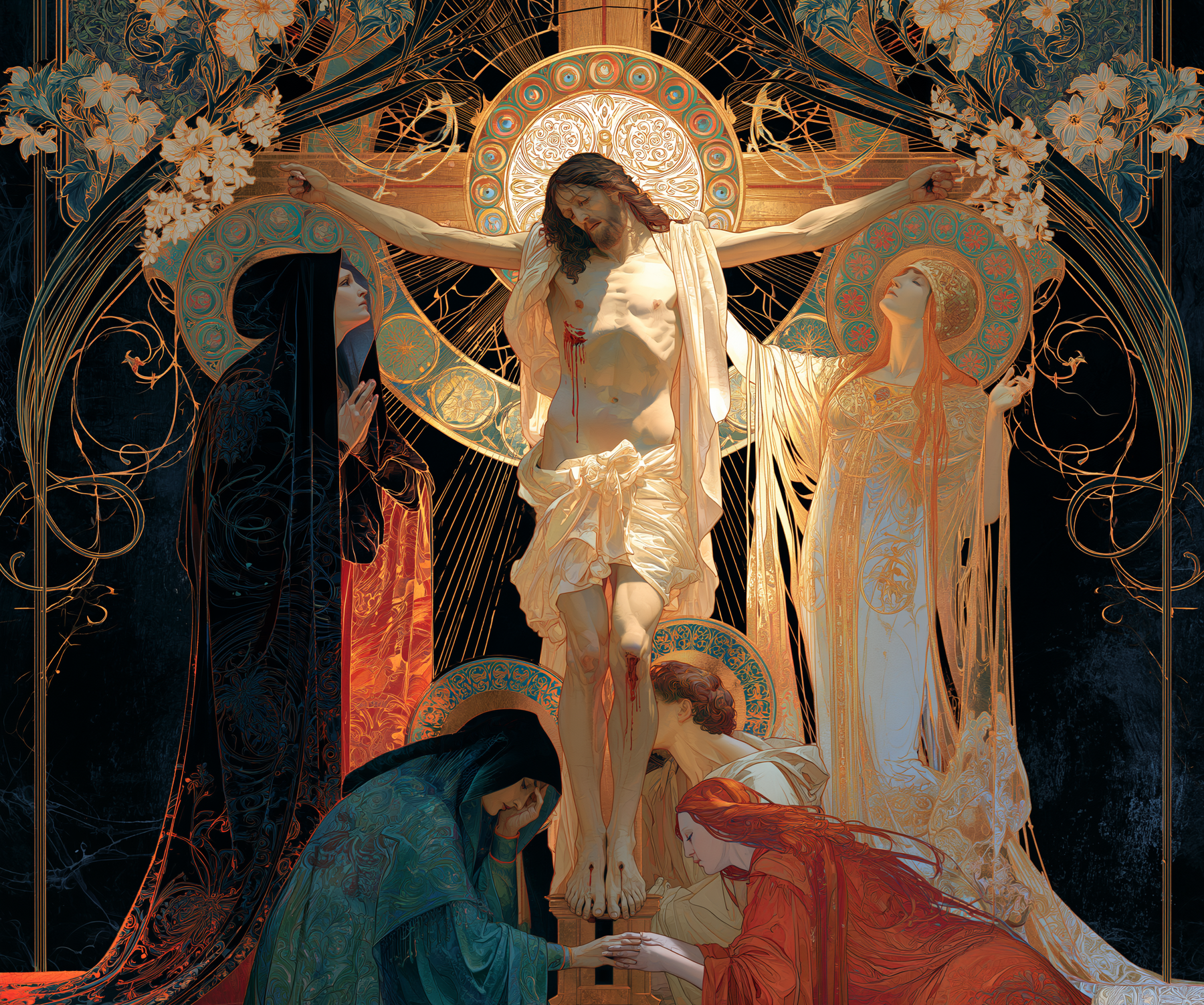 La Crucifixion — Art nouveau sacré · Paysage n° 3 — aperçu de la finition sélectionnée