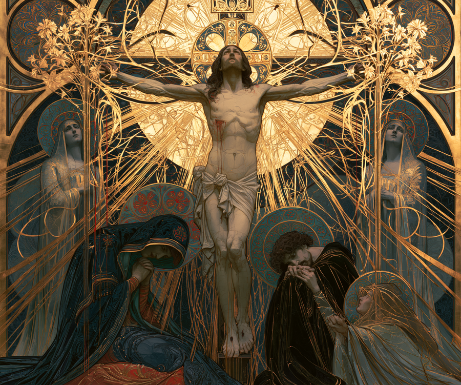La Crucifixion — Art nouveau sacré · Paysage n° 4