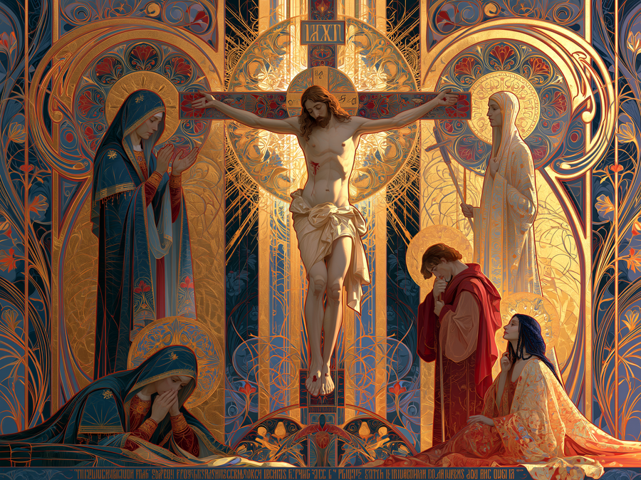 La Crucifixion — Art nouveau sacré · Paysage n° 9