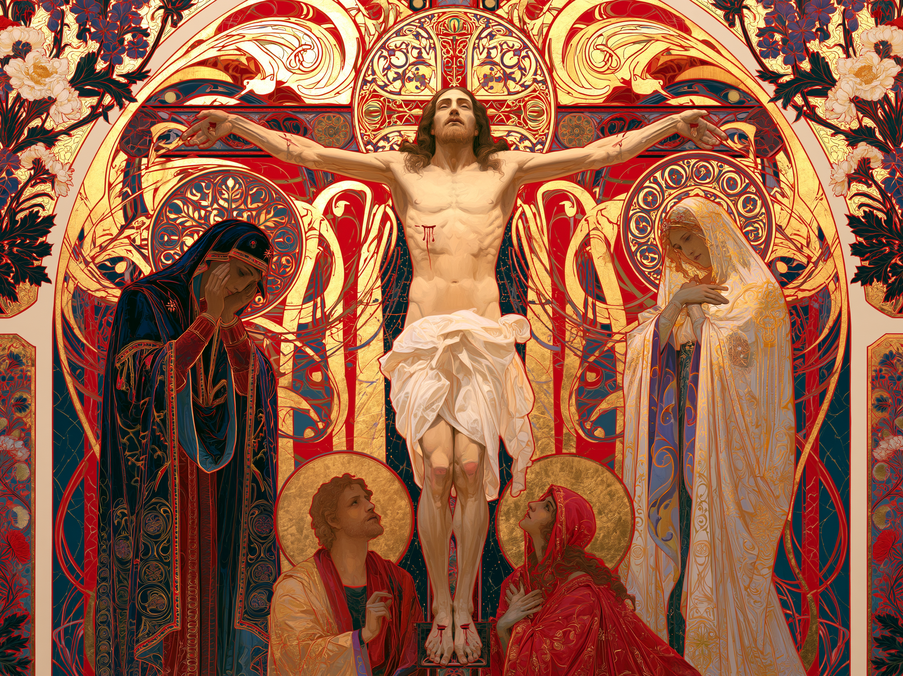 La Crucifixion — Art nouveau sacré · Paysage n° 10 — aperçu de la finition sélectionnée