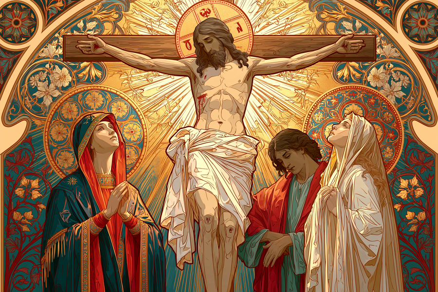 La Crucifixion — Art nouveau sacré · Paysage n° 12
