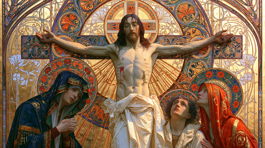 La Crucifixion — Art nouveau sacré · Paysage n° 14