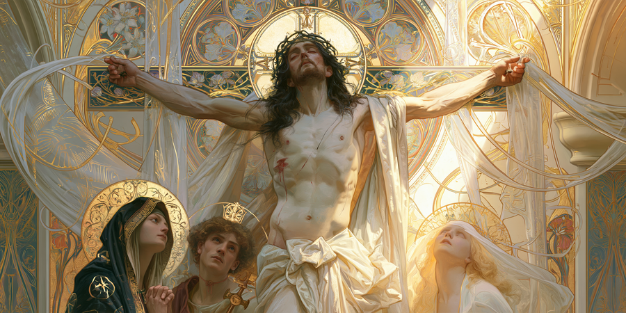 La Crucifixion — Art nouveau sacré · Paysage n° 17