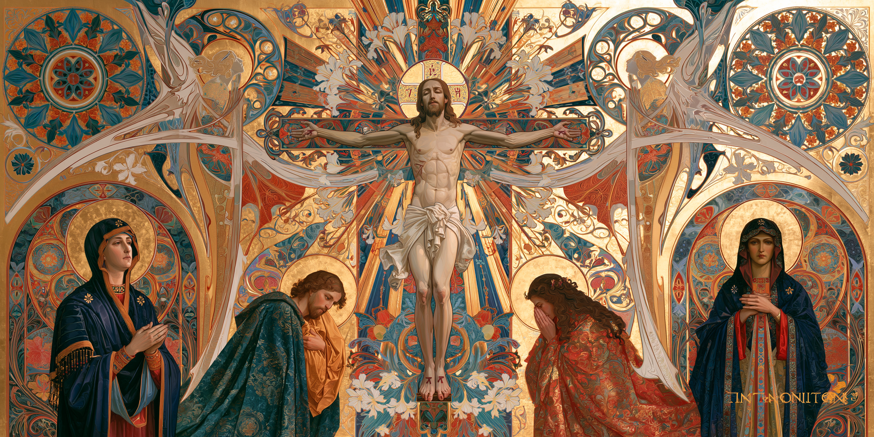 La Crucifixion — Art nouveau sacré · Paysage n° 18 — aperçu de la finition sélectionnée