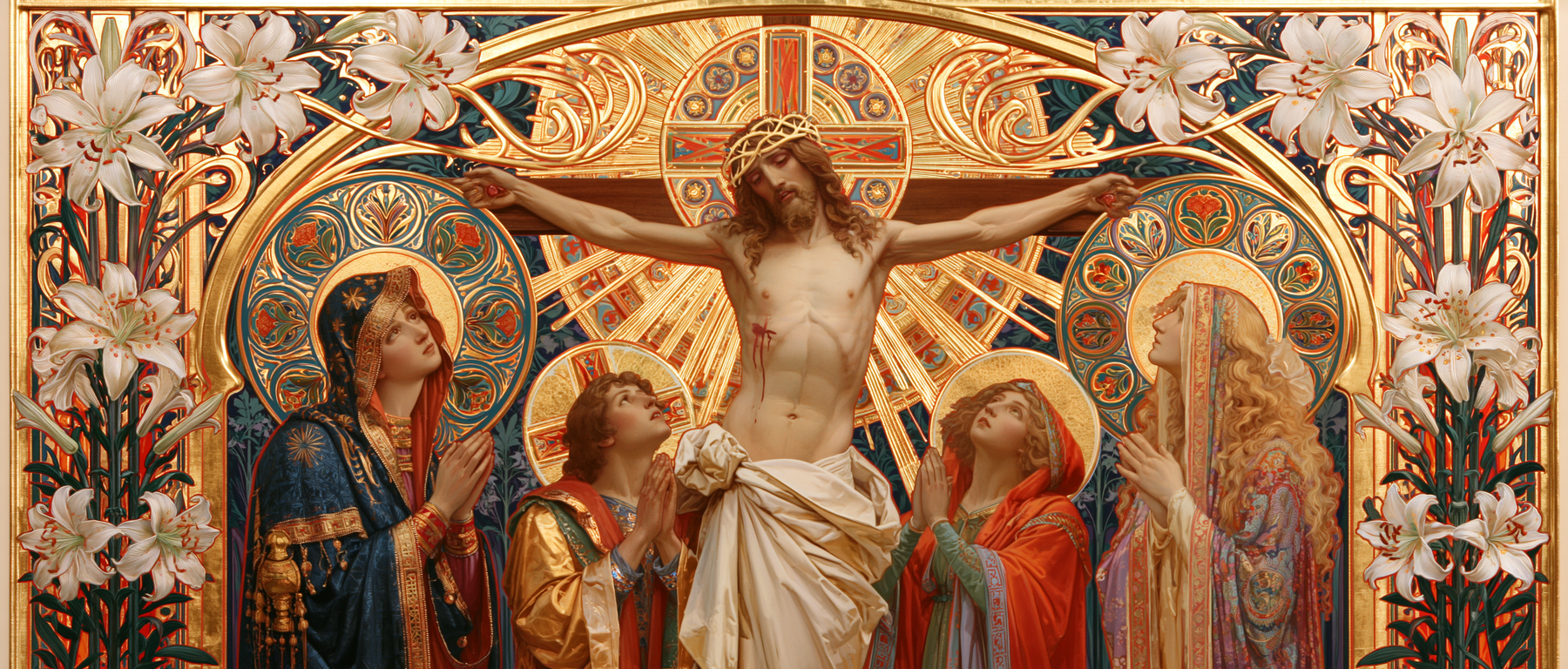 La Crucifixion — Art nouveau sacré · Paysage n° 20 — aperçu de la finition sélectionnée