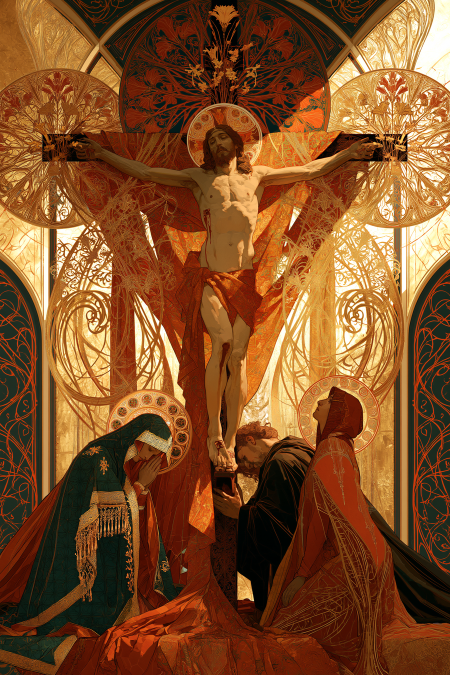 La Crucifixion — Art nouveau sacré · Portrait n° 15