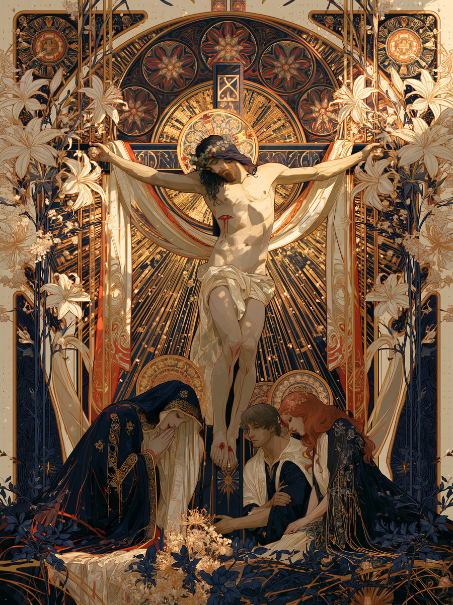 La Crucifixion — Art nouveau sacré · Portrait n° 17