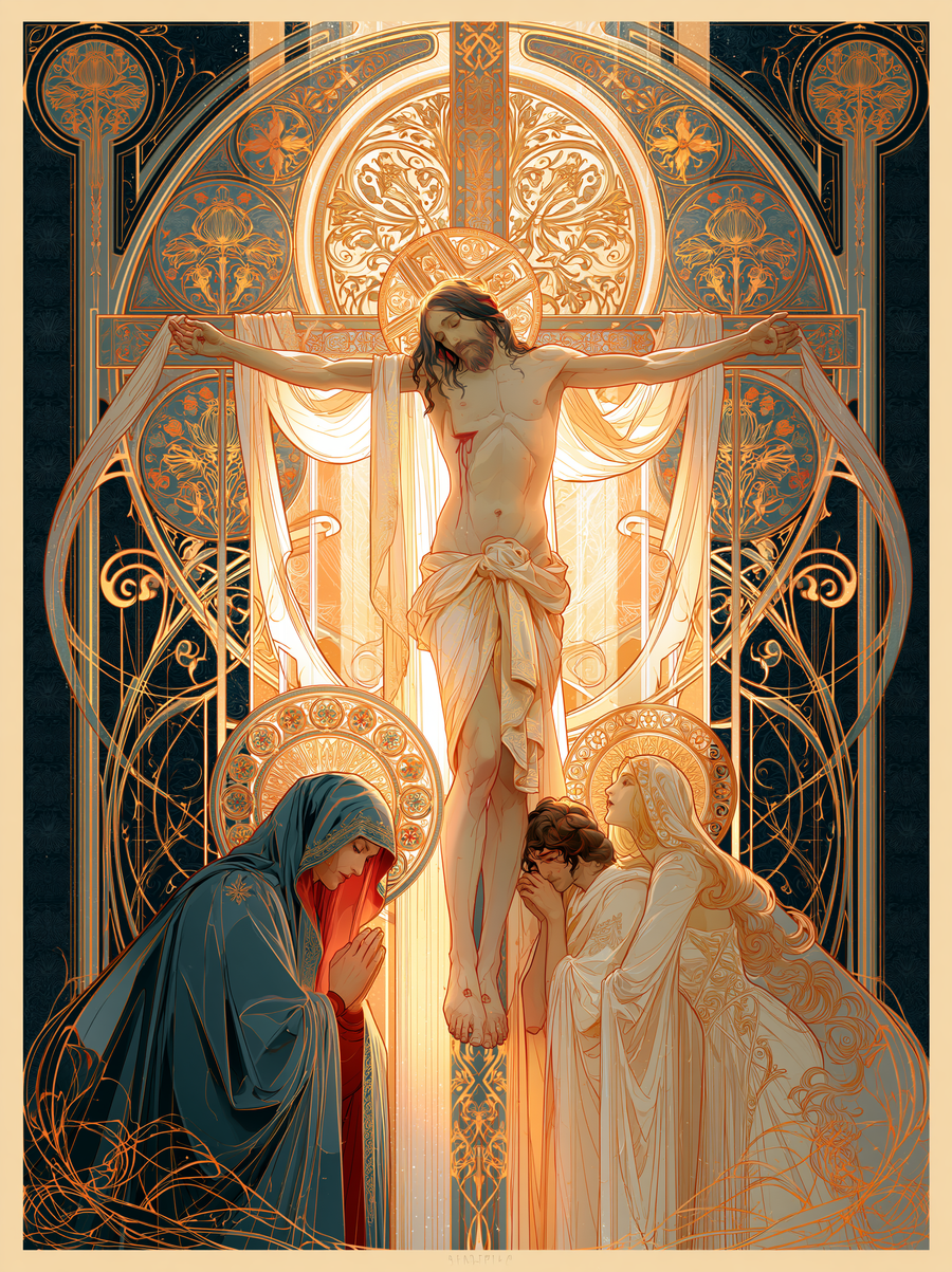 La Crucifixion — Art nouveau sacré · Portrait n° 19