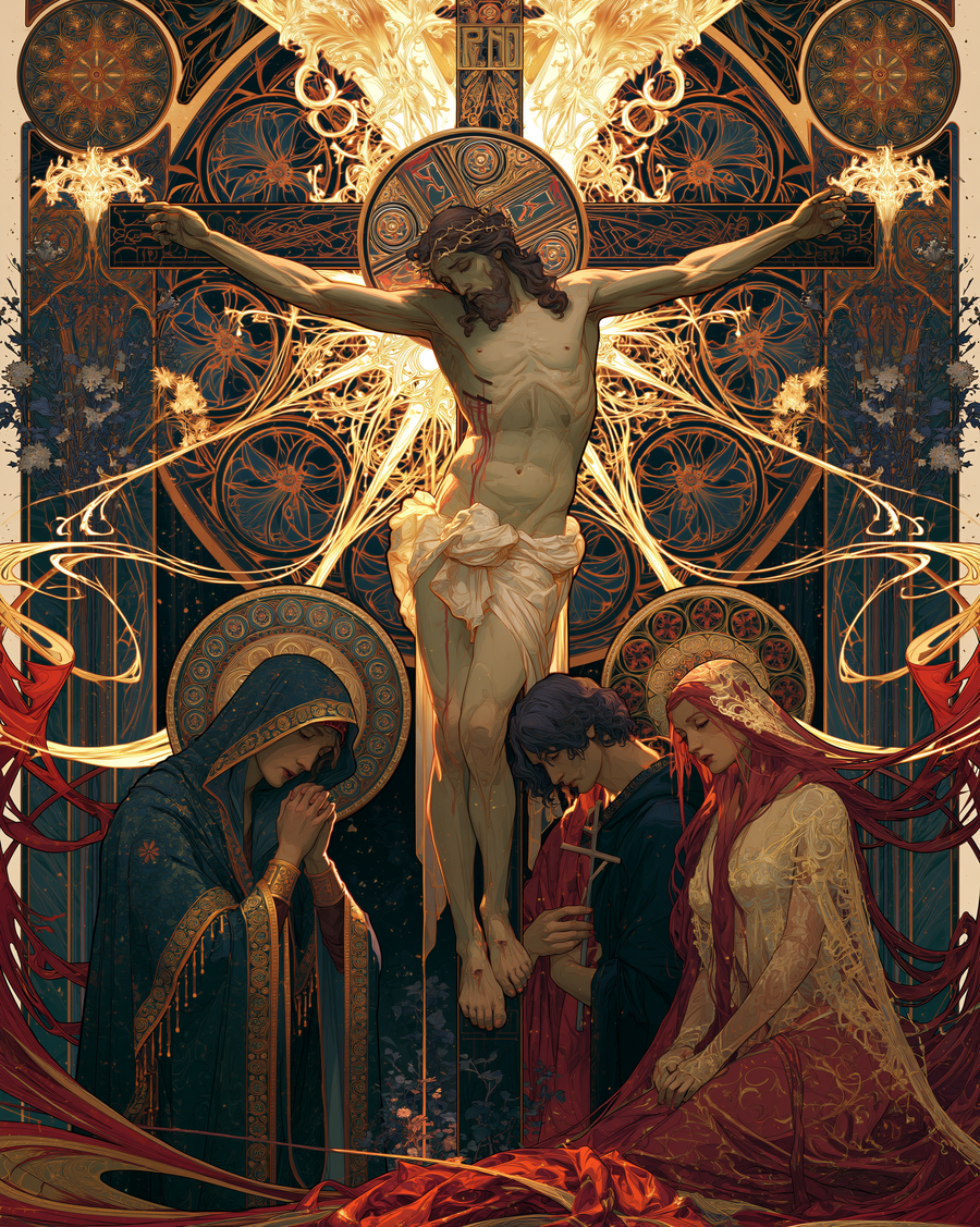 La Crucifixion — Art nouveau sacré · Portrait n° 21
