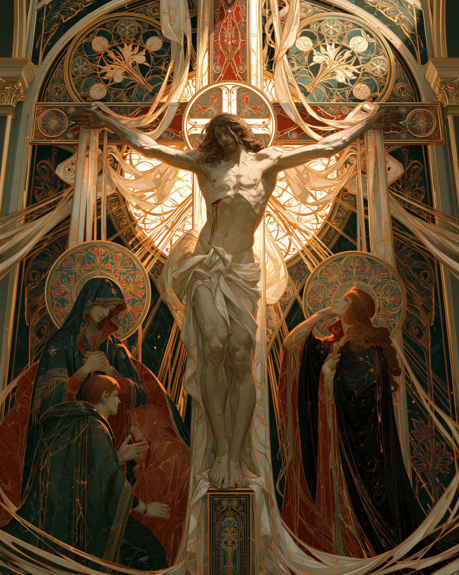 La Crucifixion — Art nouveau sacré · Portrait n° 22