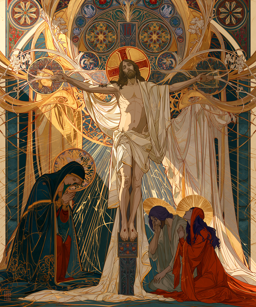 La Crucifixion — Art nouveau sacré · Portrait n° 26