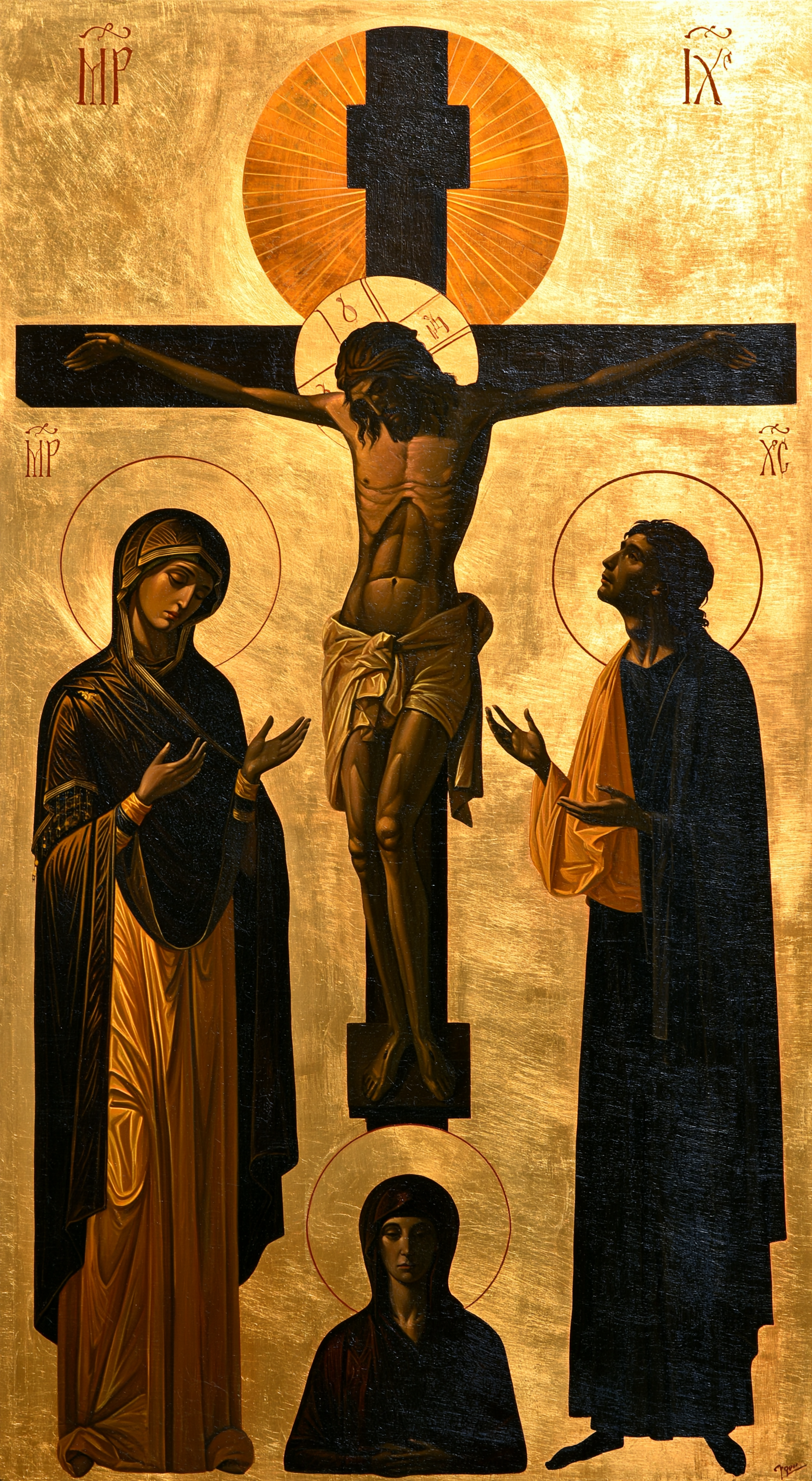La Crucifixion — Byzantin contemporain · Portrait n° 5 — aperçu de la finition sélectionnée