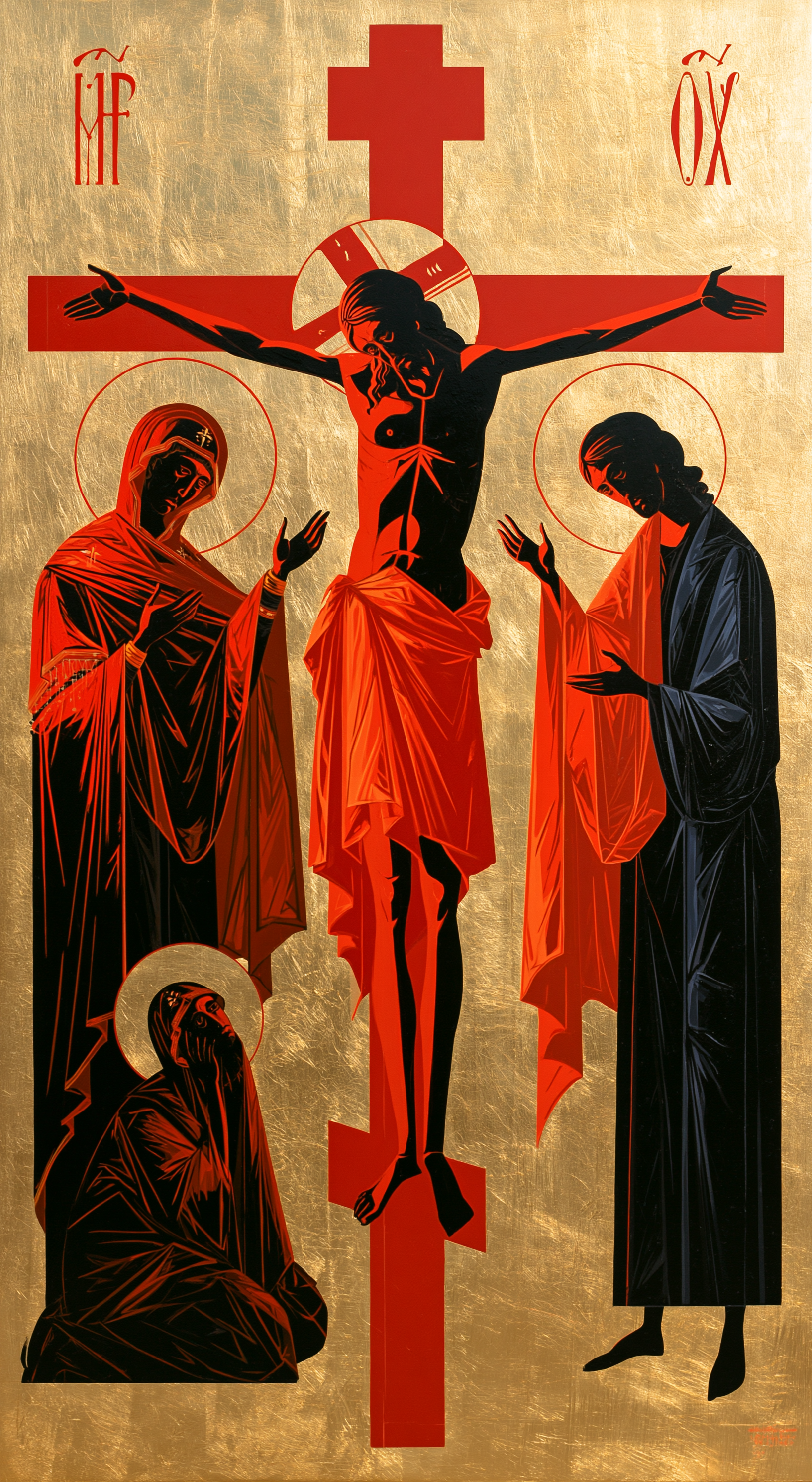 La Crucifixion — Byzantin contemporain · Portrait n° 6 — aperçu de la finition sélectionnée