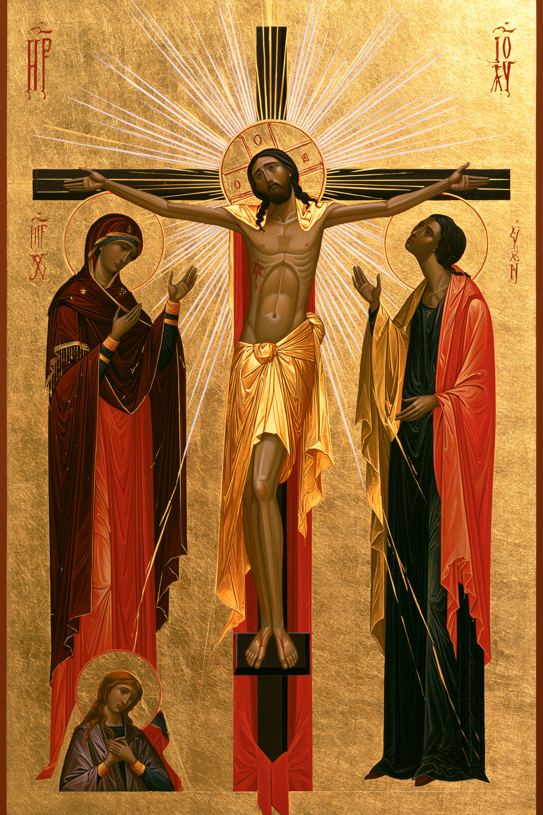 La Crucifixion — Byzantin contemporain · Portrait n° 8 — aperçu de la finition sélectionnée