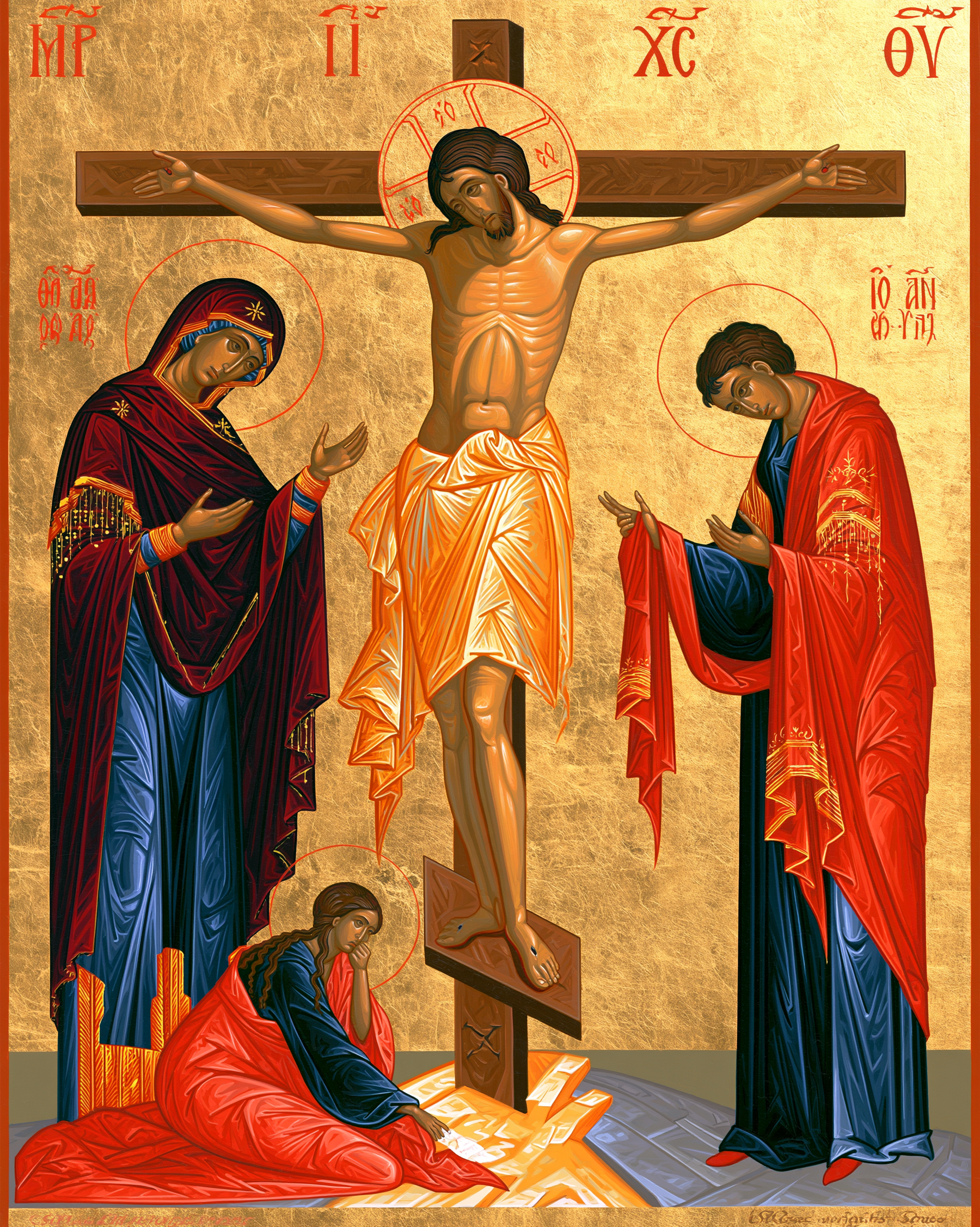 La Crucifixion — Byzantin contemporain · Portrait n° 12 — aperçu de la finition sélectionnée