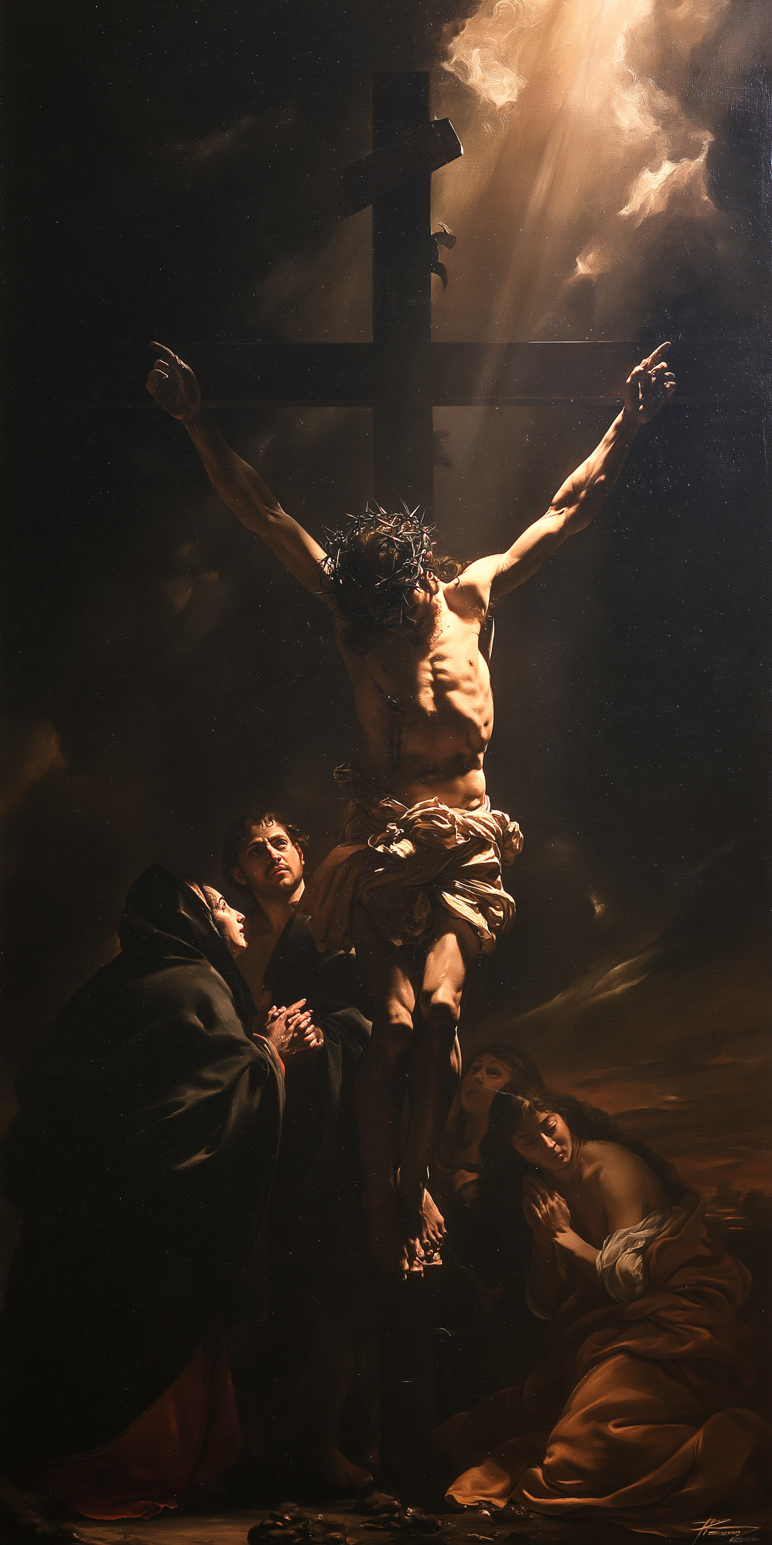 La Crucifixion — Caravage - ténébrisme · Portrait n° 2 — aperçu de la finition sélectionnée