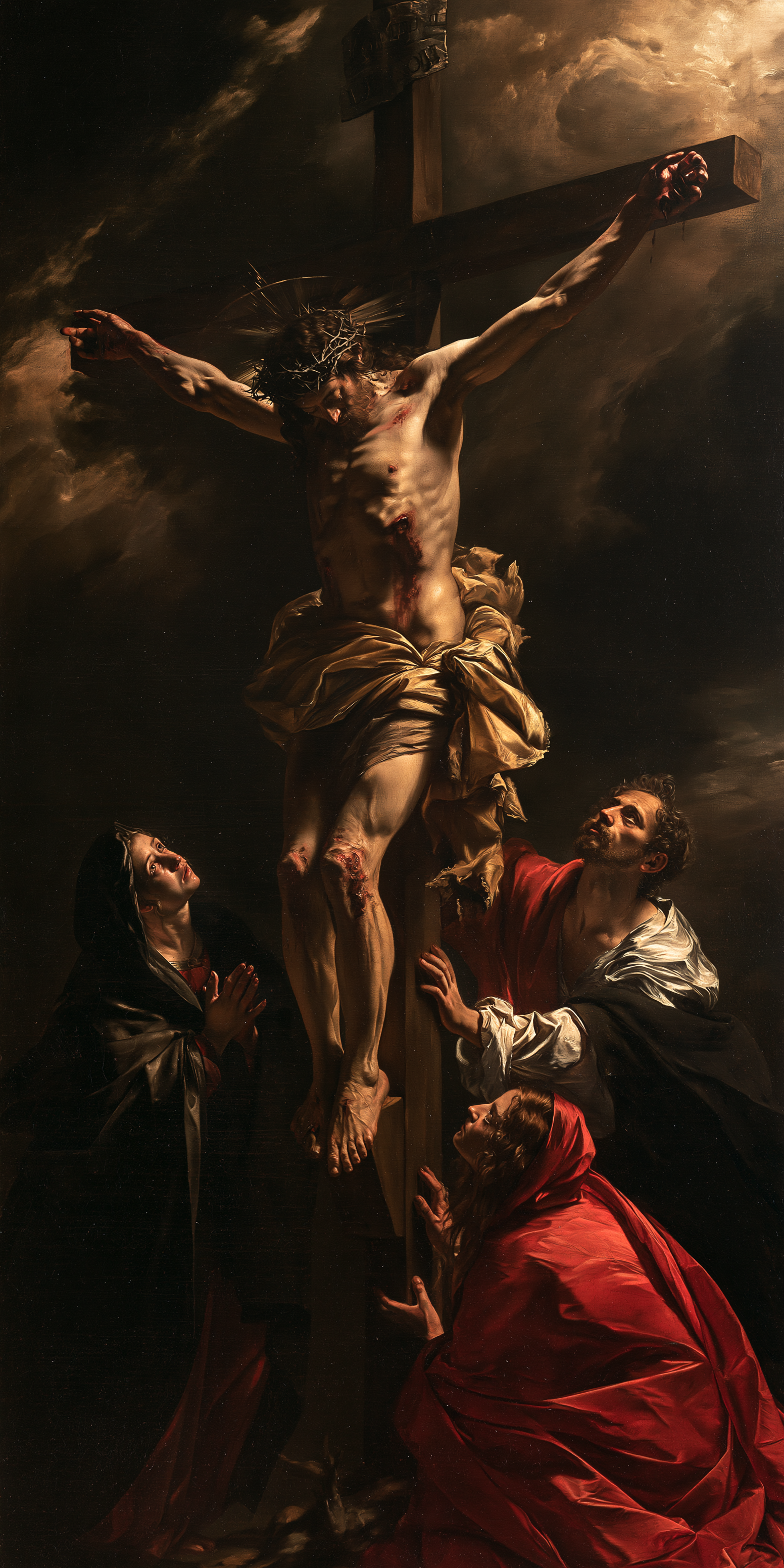 La Crucifixion — Caravage - ténébrisme · Portrait n° 4 — aperçu de la finition sélectionnée