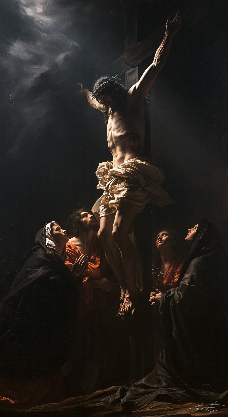 La Crucifixion — Caravage - ténébrisme · Portrait n° 6