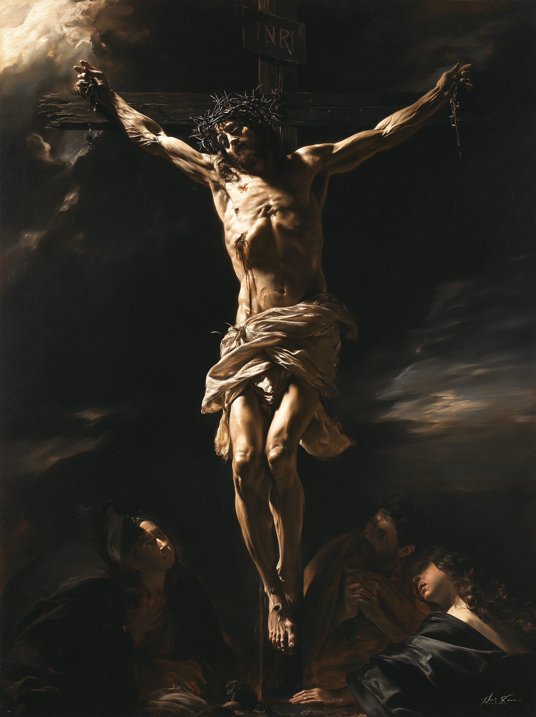 La Crucifixion — Caravage - ténébrisme · Portrait n° 11 — aperçu de la finition sélectionnée