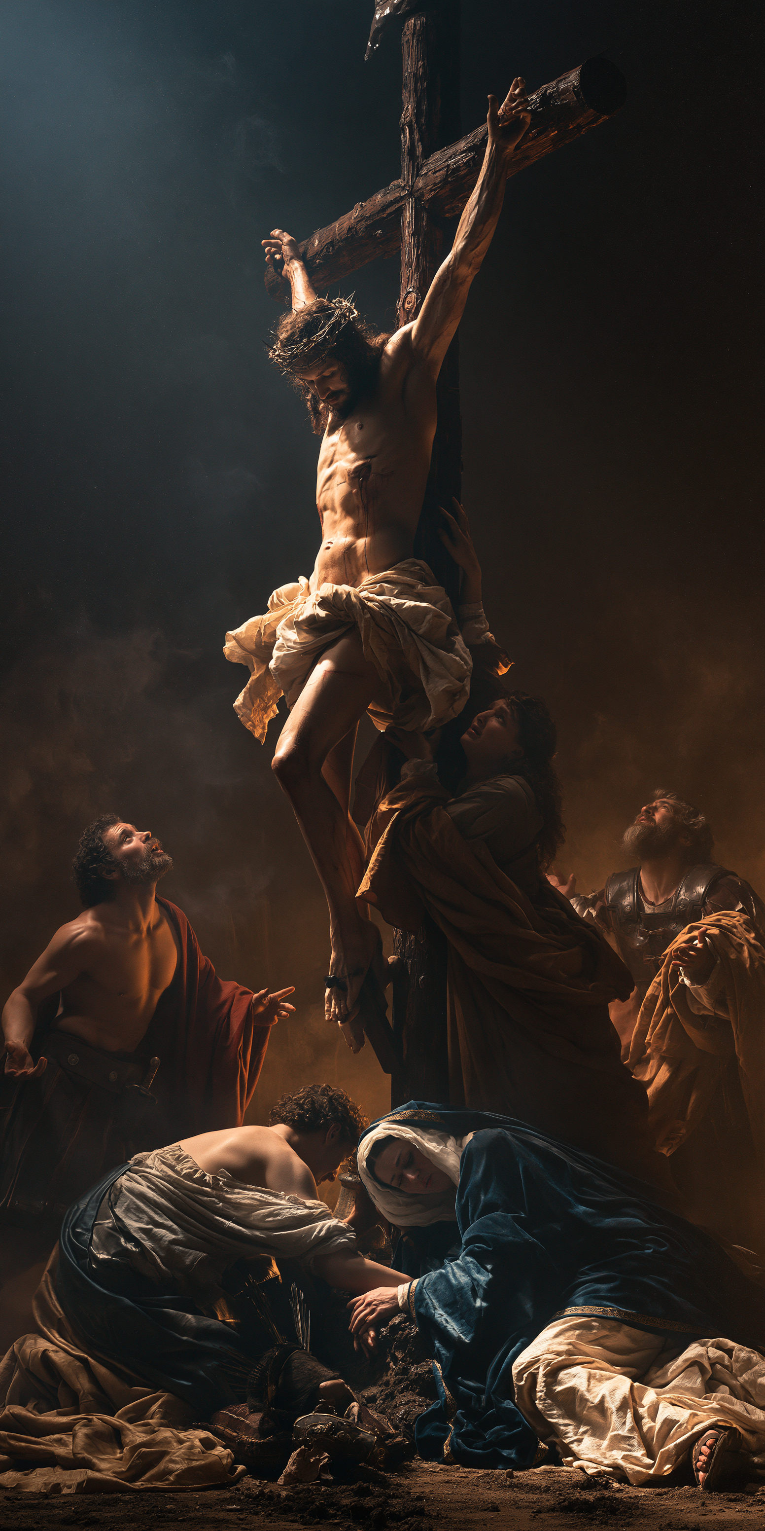 La Crucifixion — Explosion de mouvement · Portrait n° 1 — aperçu de la finition sélectionnée