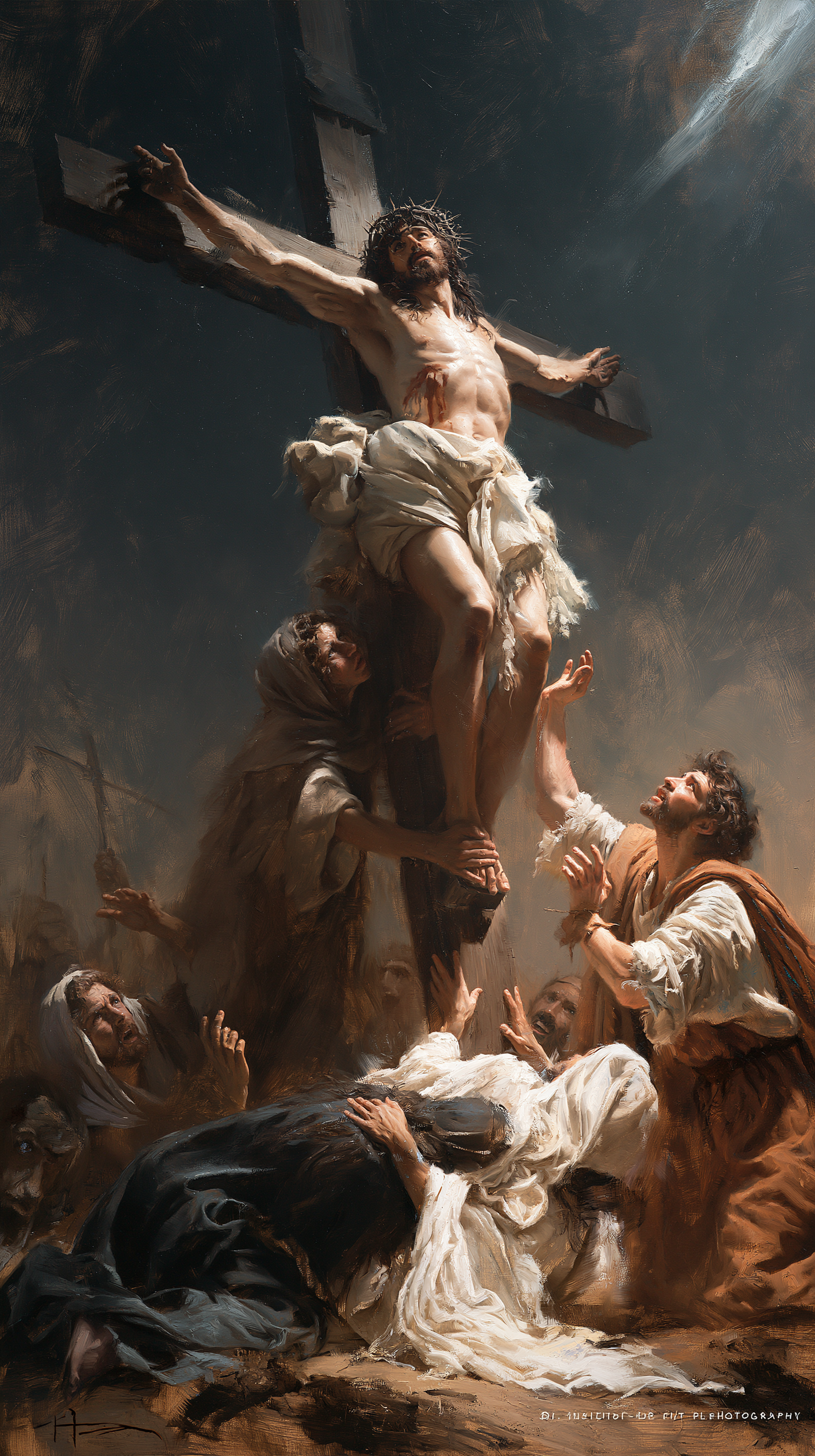 La Crucifixion — Explosion de mouvement · Portrait n° 9 — aperçu de la finition sélectionnée