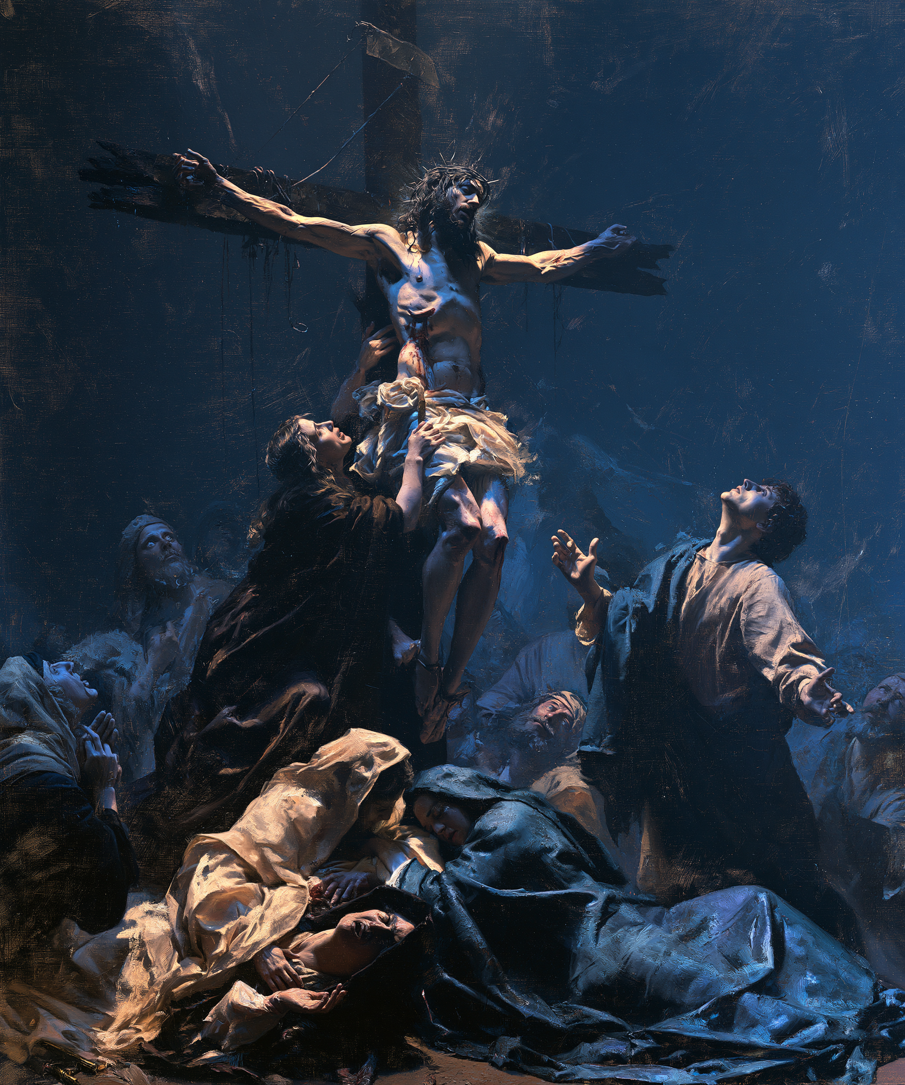 La Crucifixion — Explosion de mouvement · Portrait n° 18 — aperçu de la finition sélectionnée