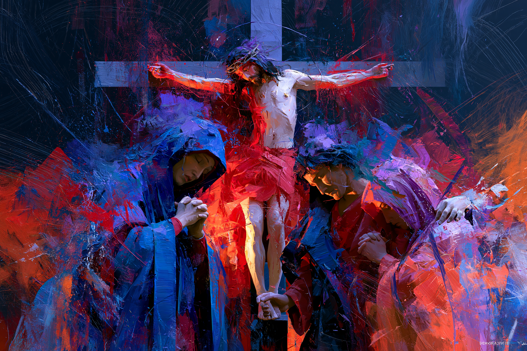 La Crucifixion — Expressionniste · Paysage n° 18 — aperçu de la finition sélectionnée