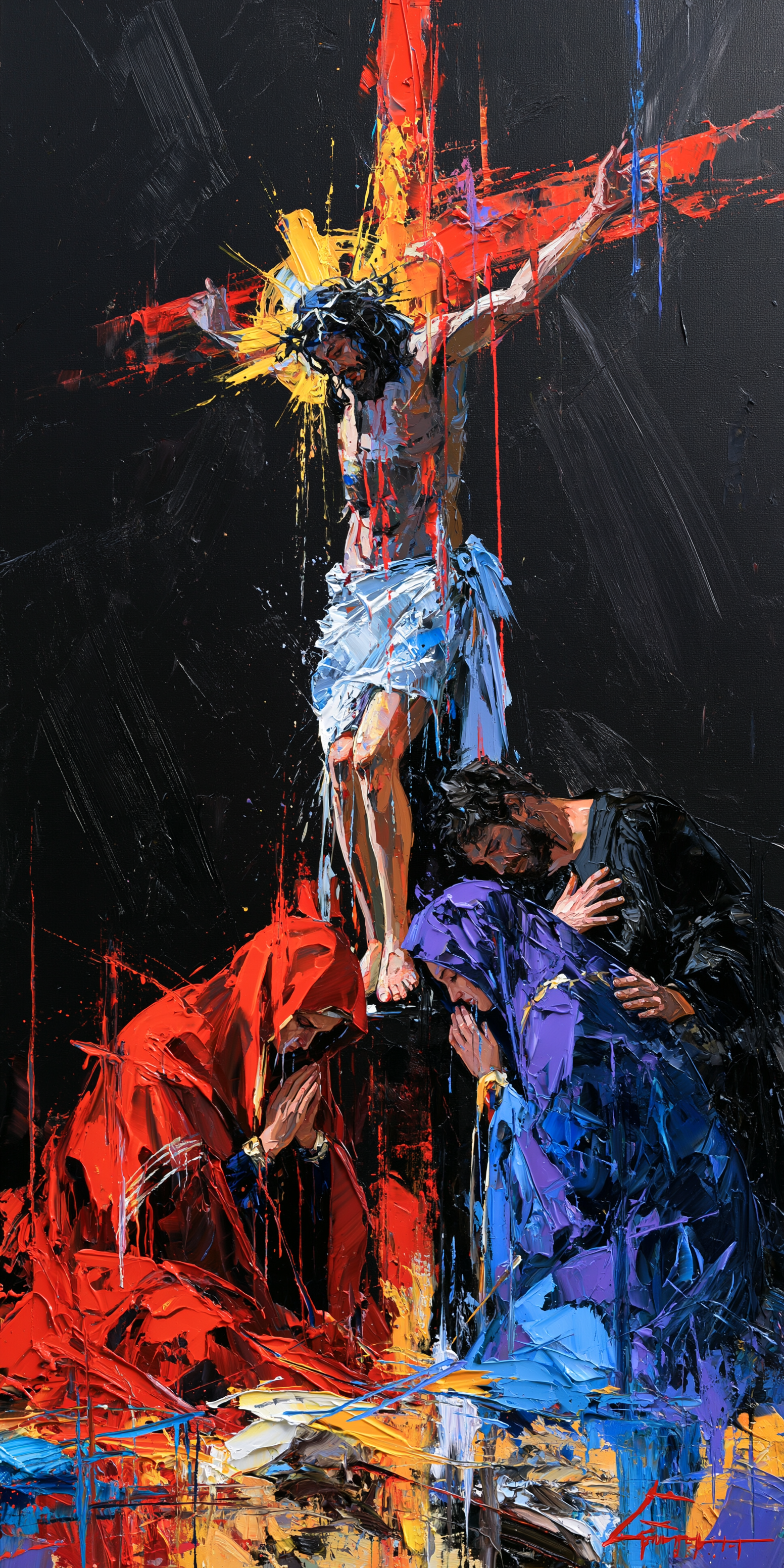 La Crucifixion — Expressionniste · Portrait n° 3 — aperçu de la finition sélectionnée