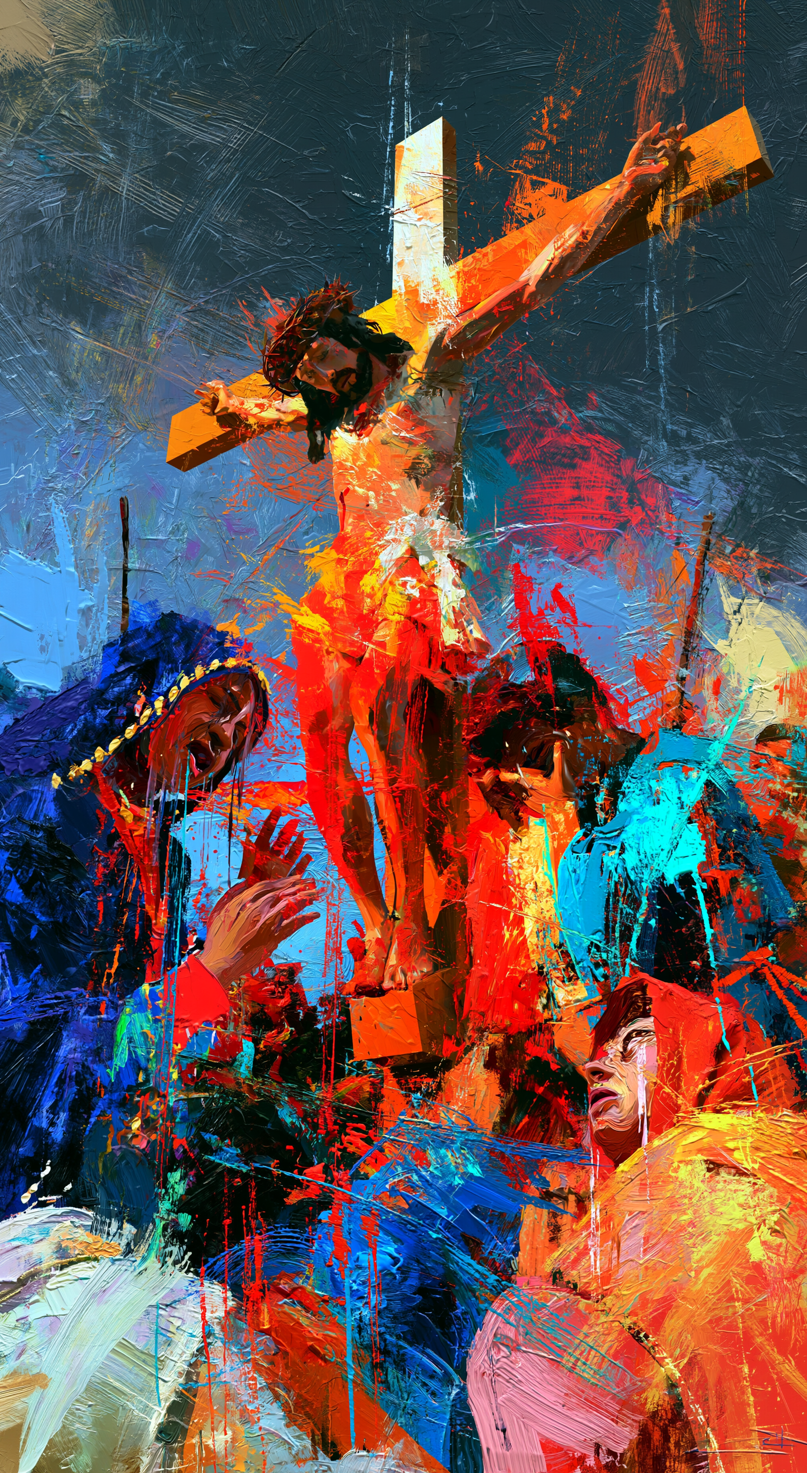 La Crucifixion — Expressionniste · Portrait n° 5 — aperçu de la finition sélectionnée
