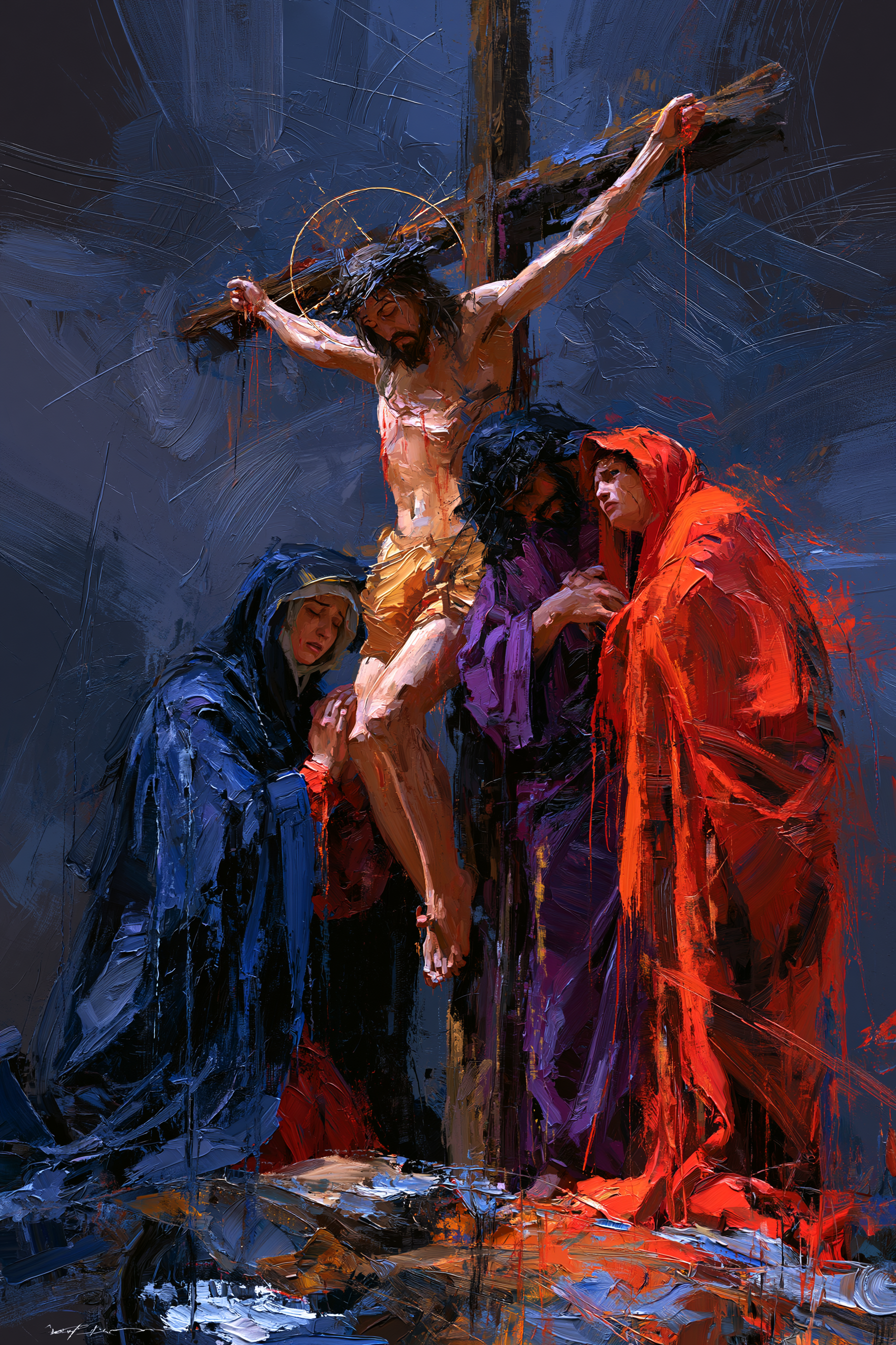 La Crucifixion — Expressionniste · Portrait n° 13 — aperçu de la finition sélectionnée
