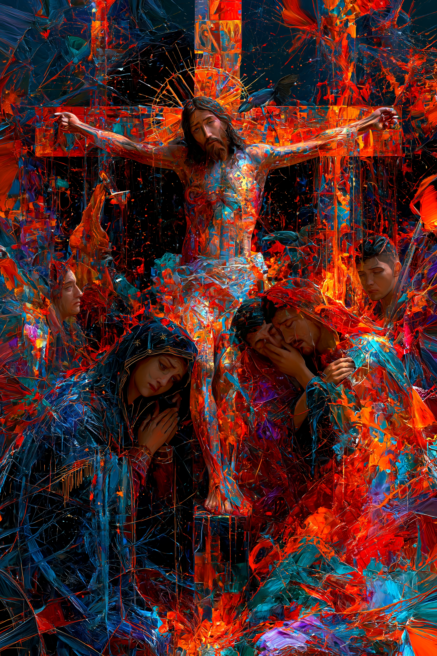La Crucifixion — Expressionniste · Portrait n° 14 — aperçu de la finition sélectionnée
