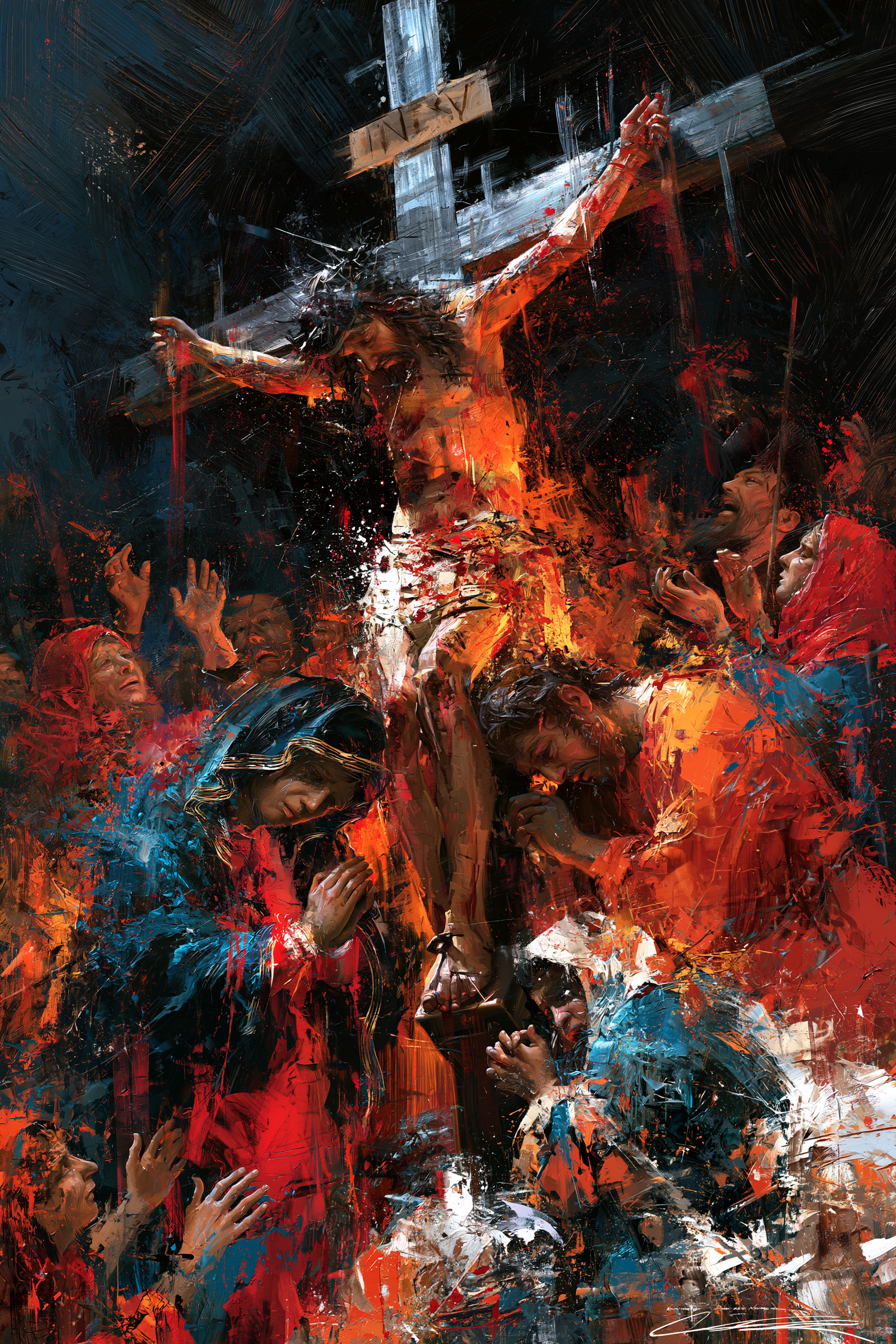 La Crucifixion — Expressionniste · Portrait n° 15 — aperçu de la finition sélectionnée